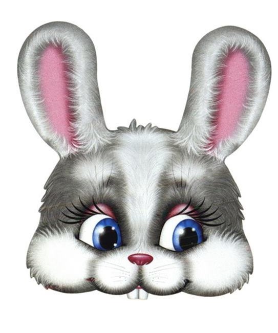 çocuklar için hazır kağıttan Tavşan maskesi şablonu